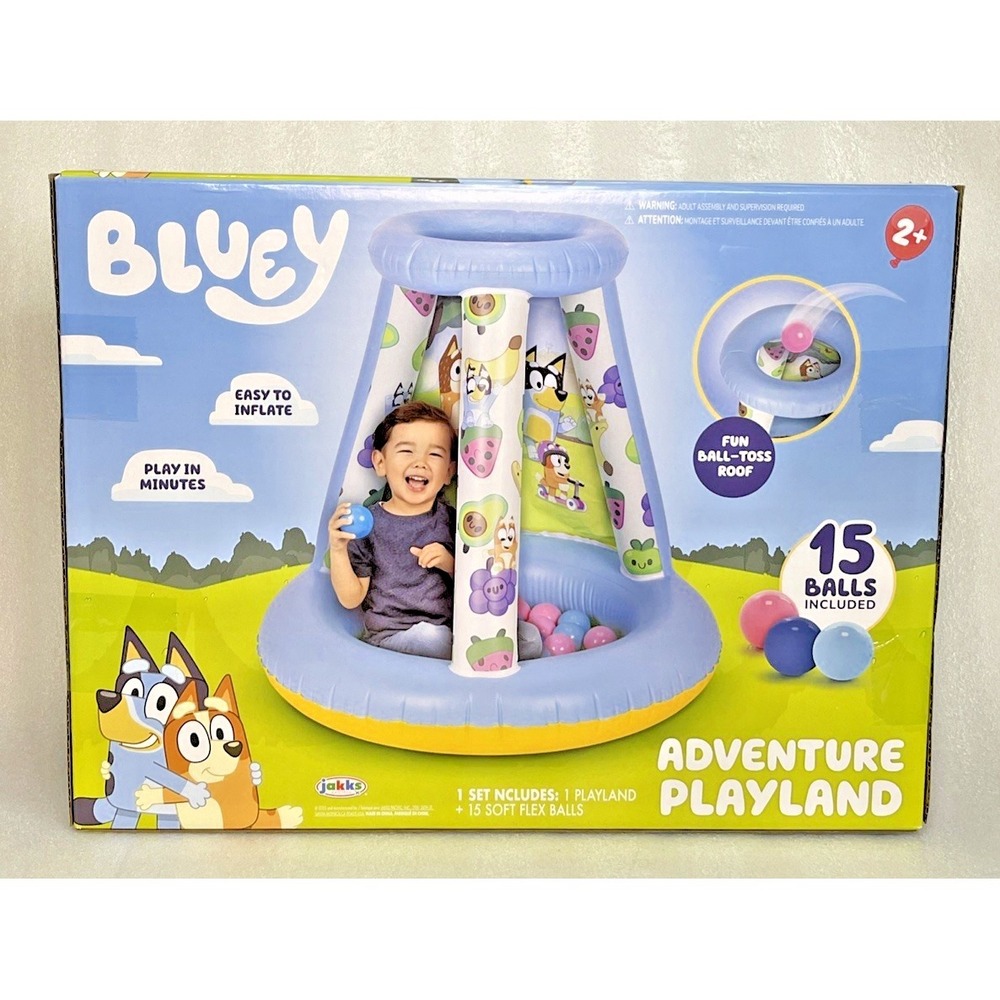 Bluey Activity Fun Ball Toss Roof Adventure Playland Ball Pit Toy w/ 15 Balls